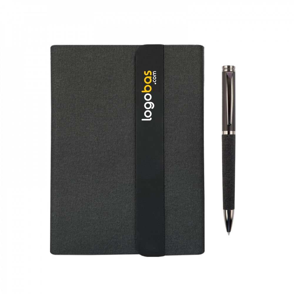 Premium Powerbank - Temassız Şarjlı Lüx Organizer, Defter, Kalem