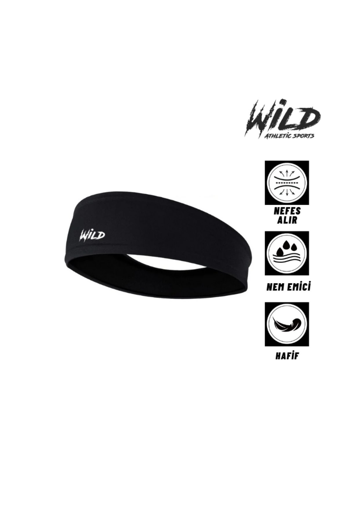 Wild Athletic Yoga Kalın Saç Bandı  - Siyah Geniş