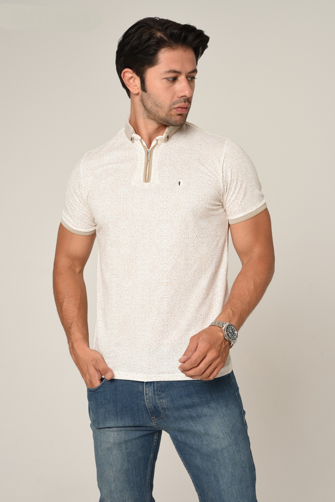 40421 SLIM FIT POLO YAKA T-SHIRT - A.BEJ