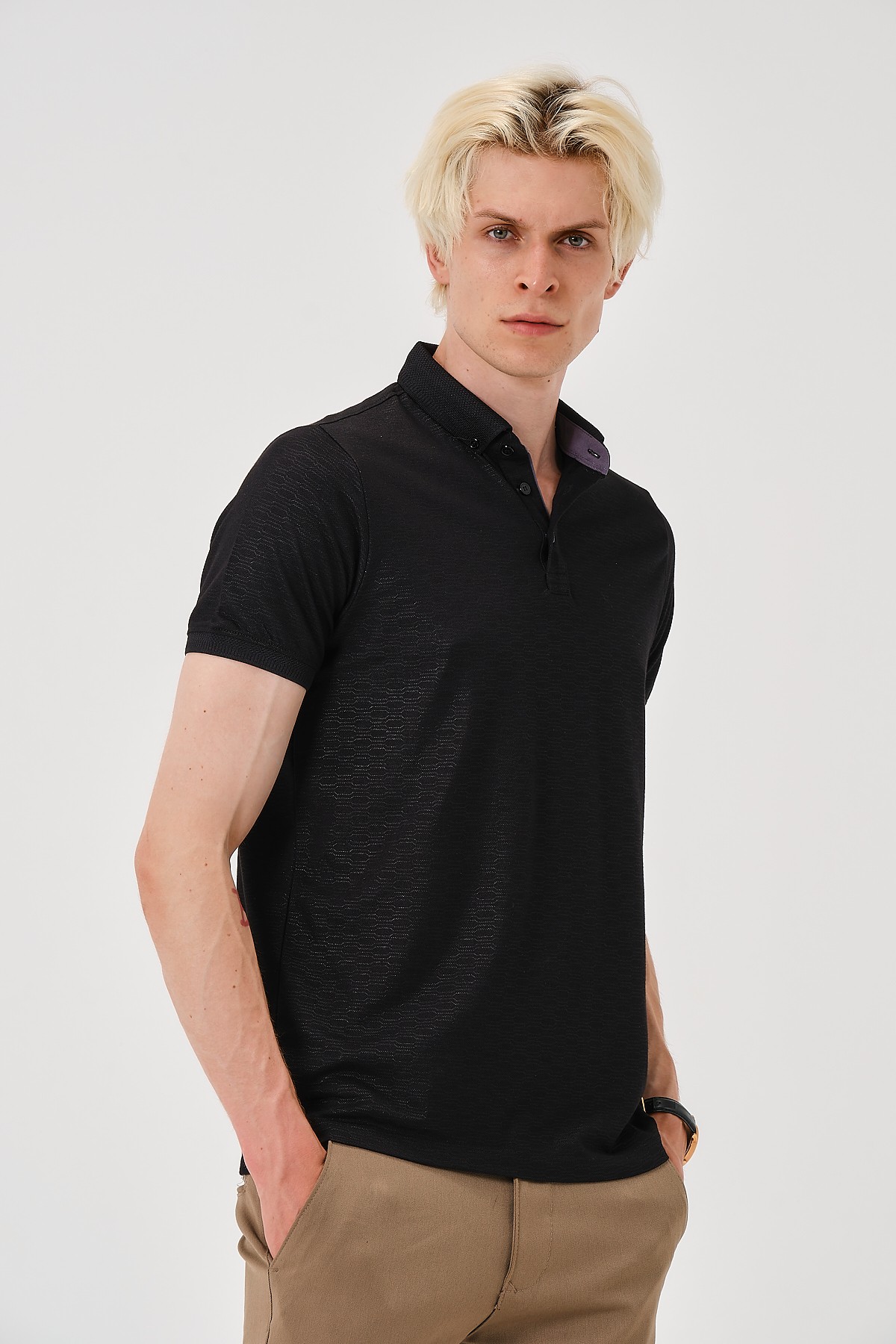 2301294627 SLIM FIT POLO YAKA T-SHIRT - SİYAH