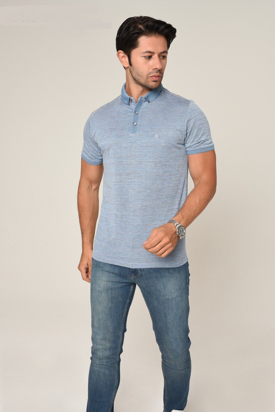 40418 SLIM FIT POLO YAKA T-SHIRT - MAVİ