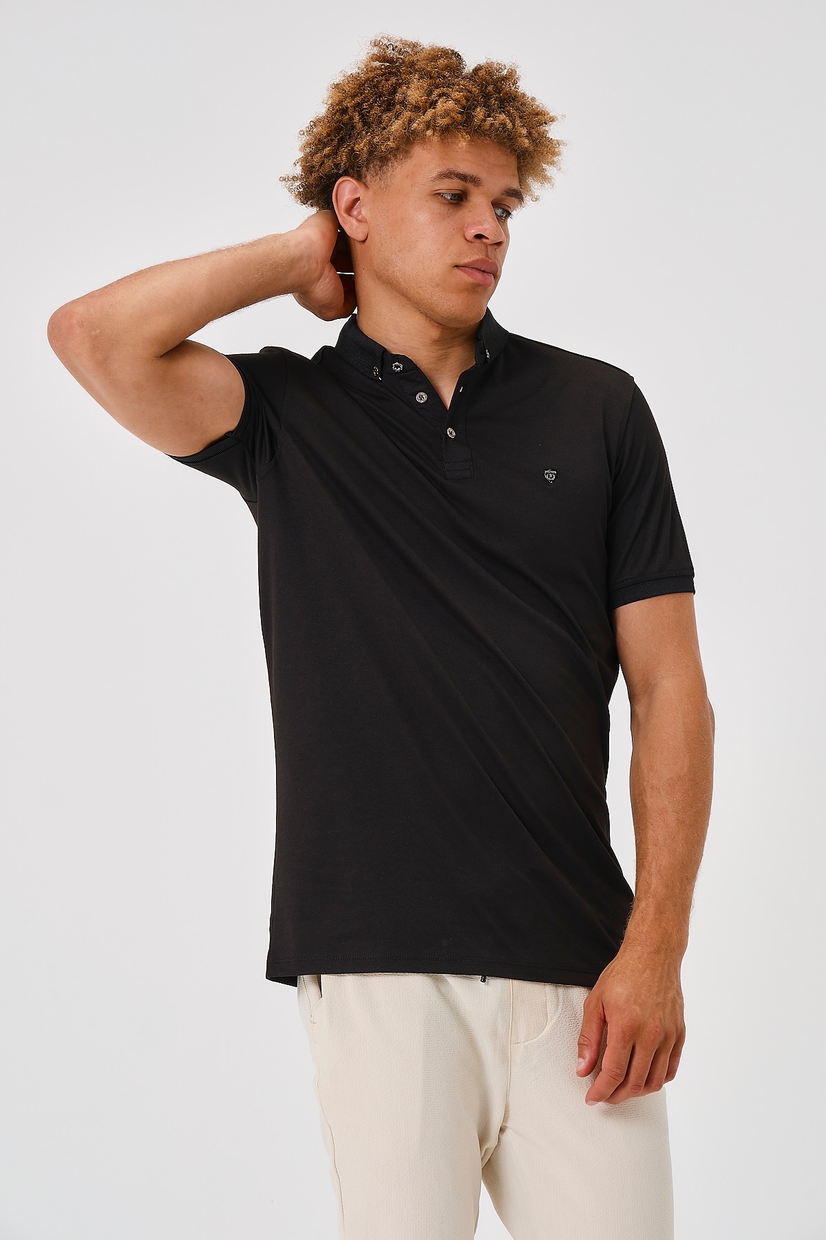 2301294608 SLIM FIT POLO YAKA T-SHIRT - SİYAH