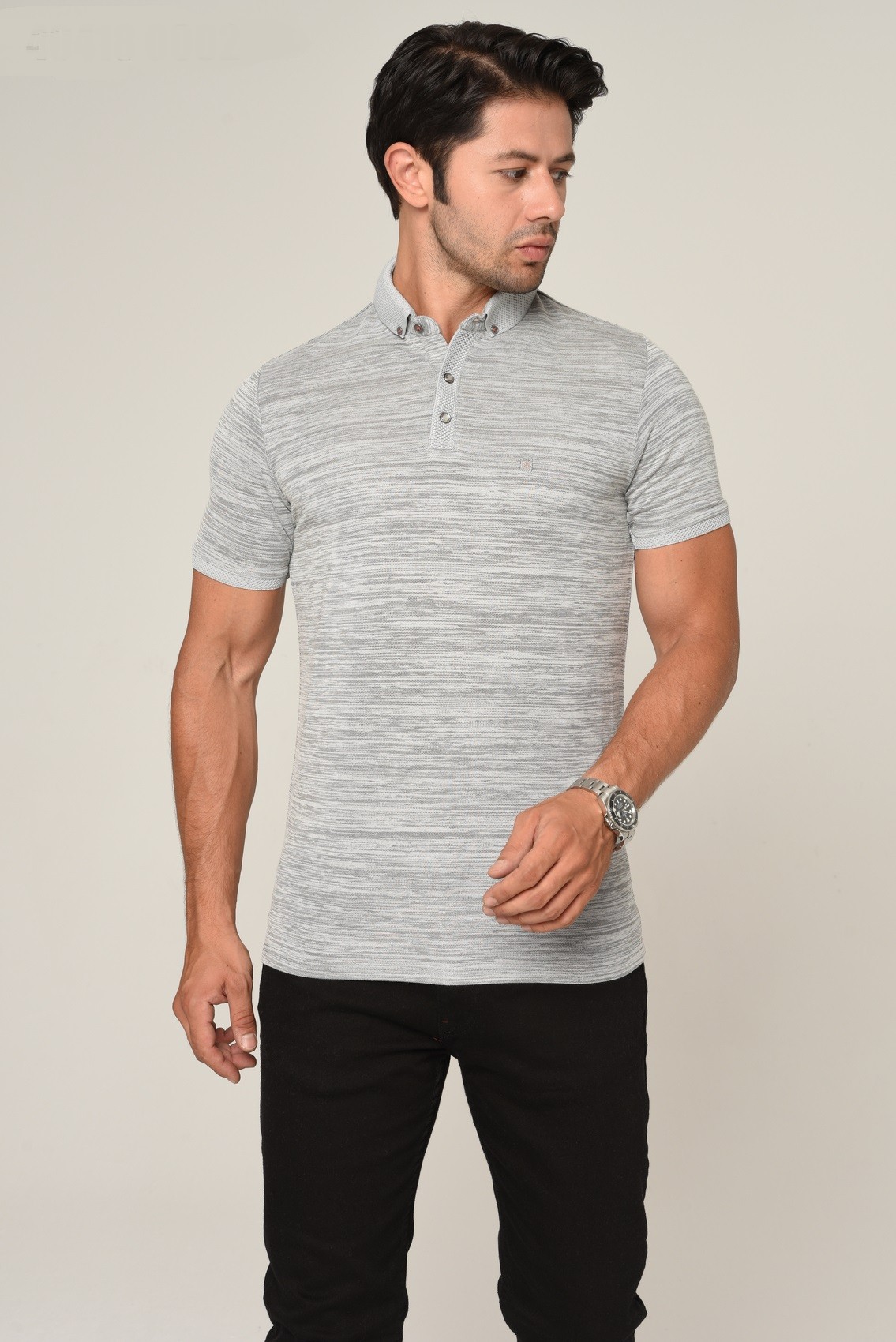 40418 SLIM FIT POLO YAKA T-SHIRT - SİYAH