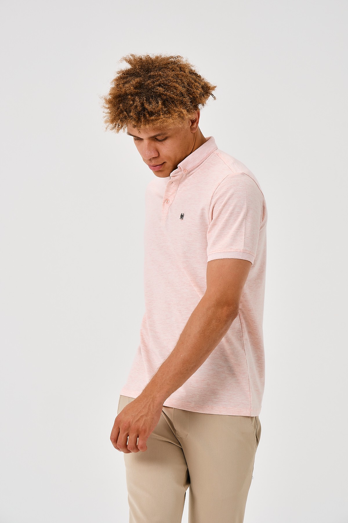 2301294600 SLIM FIT POLO YAKA T-SHIRT - PEMBE