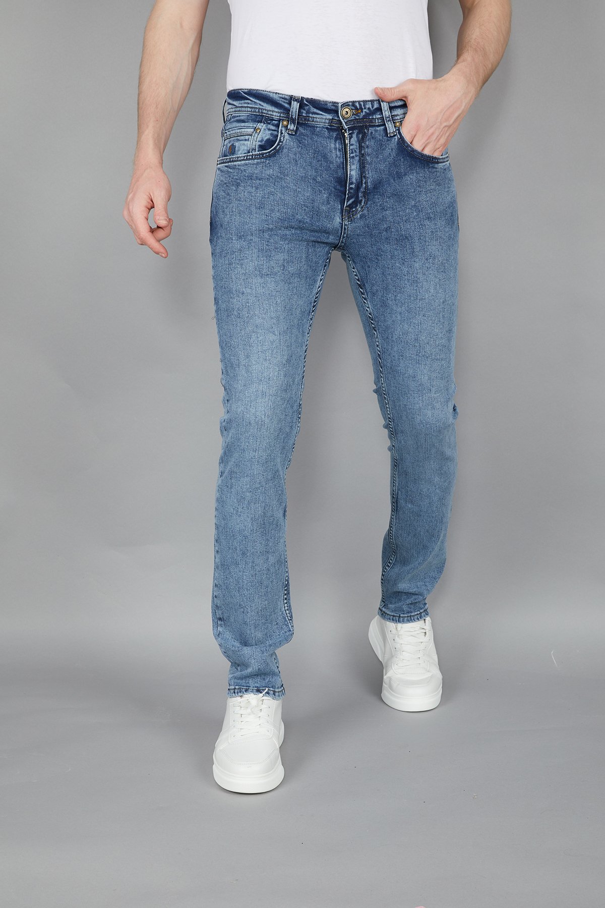 ERKEK LİKRALI SLIM FIT KOT / JEAN PANTOLON 53025 - TİNT LACİ