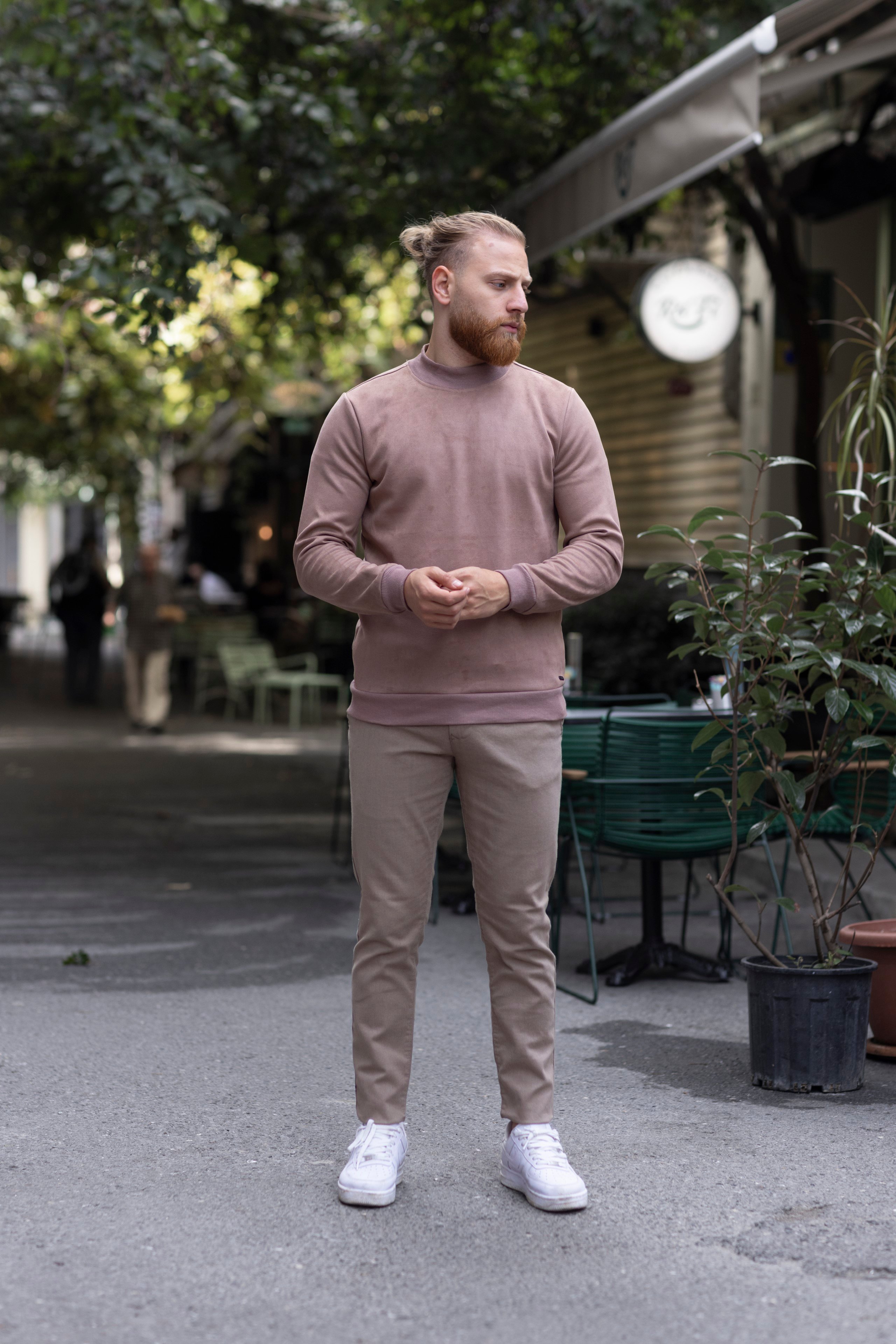 ERKEK SLIM FIT SÜET GÖRÜNÜM YARIM BALIKÇI KAZAK MIKHAIL 5810 - VİZON