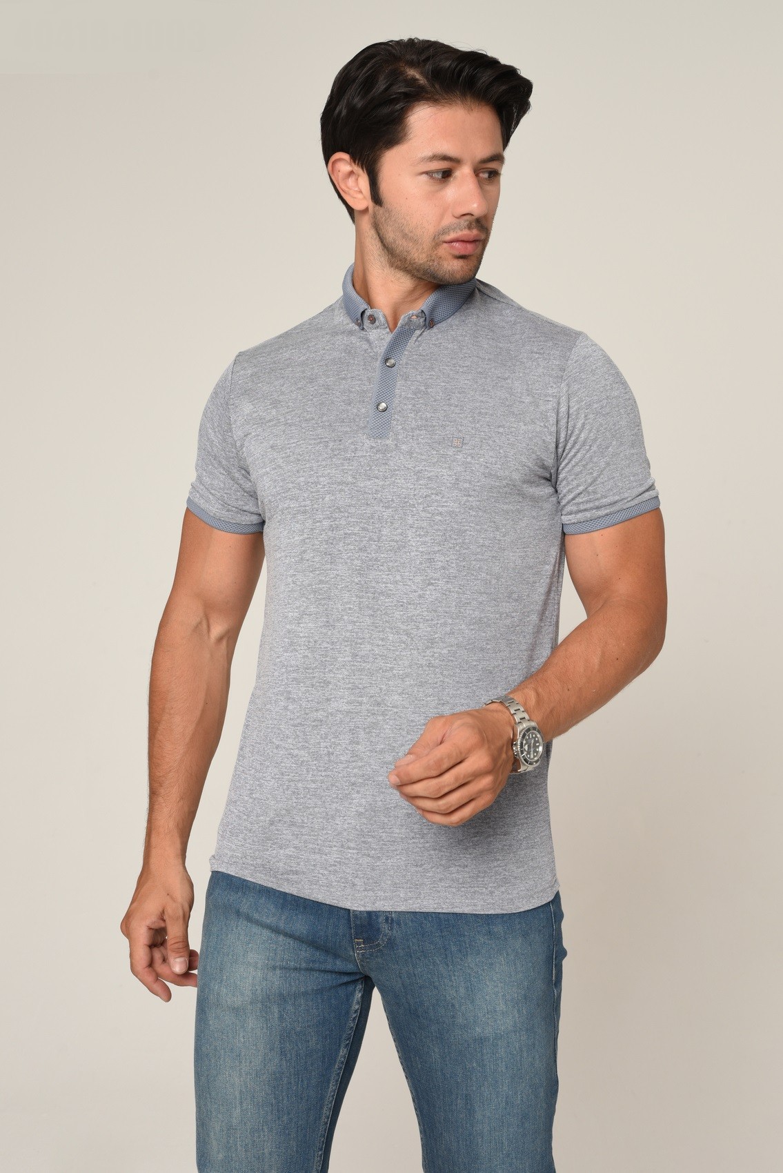 40418 SLIM FIT POLO YAKA T-SHIRT - LACİVERT