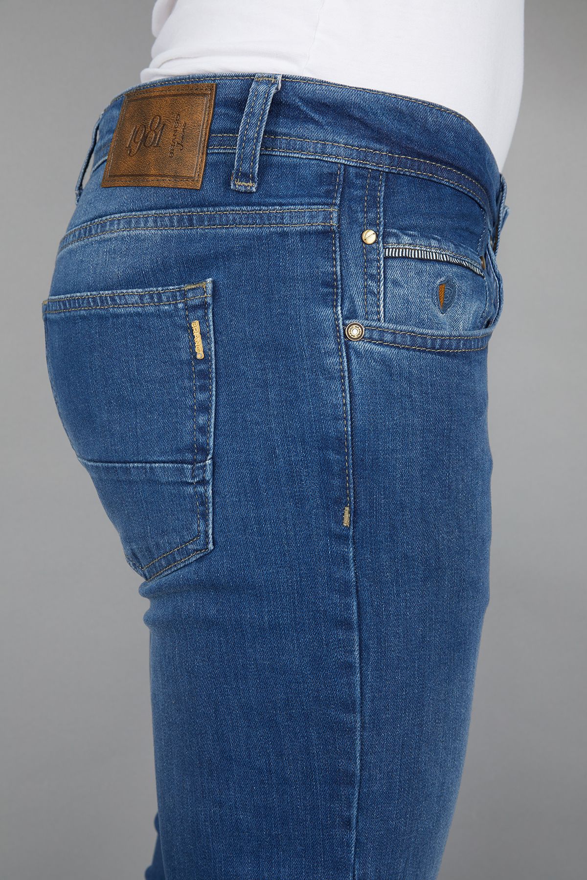 ERKEK LİKRALI SLIM FIT KOT / JEAN PANTOLON 53025 - TİNT MAVİ