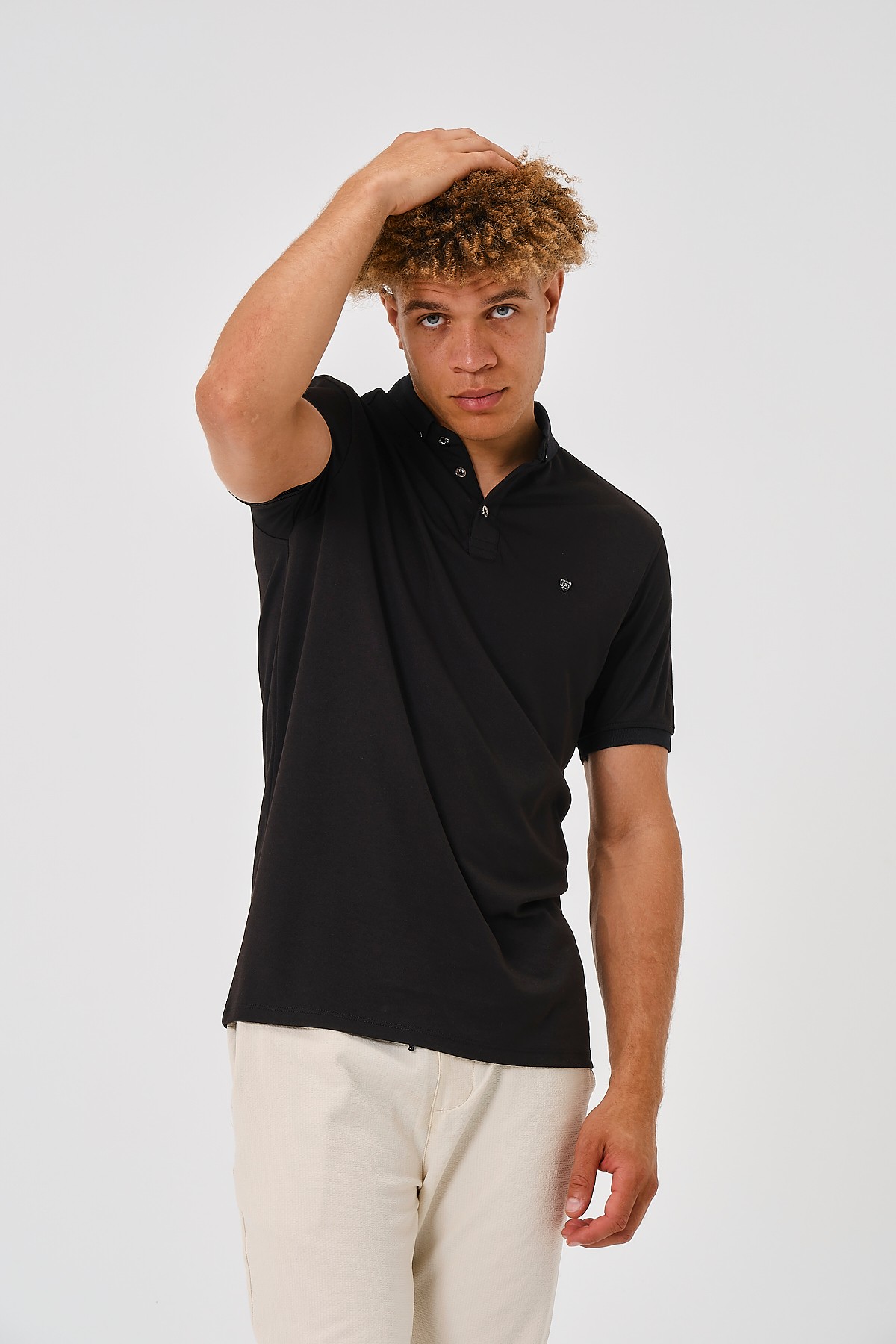 2301294608 SLIM FIT POLO YAKA T-SHIRT - SİYAH