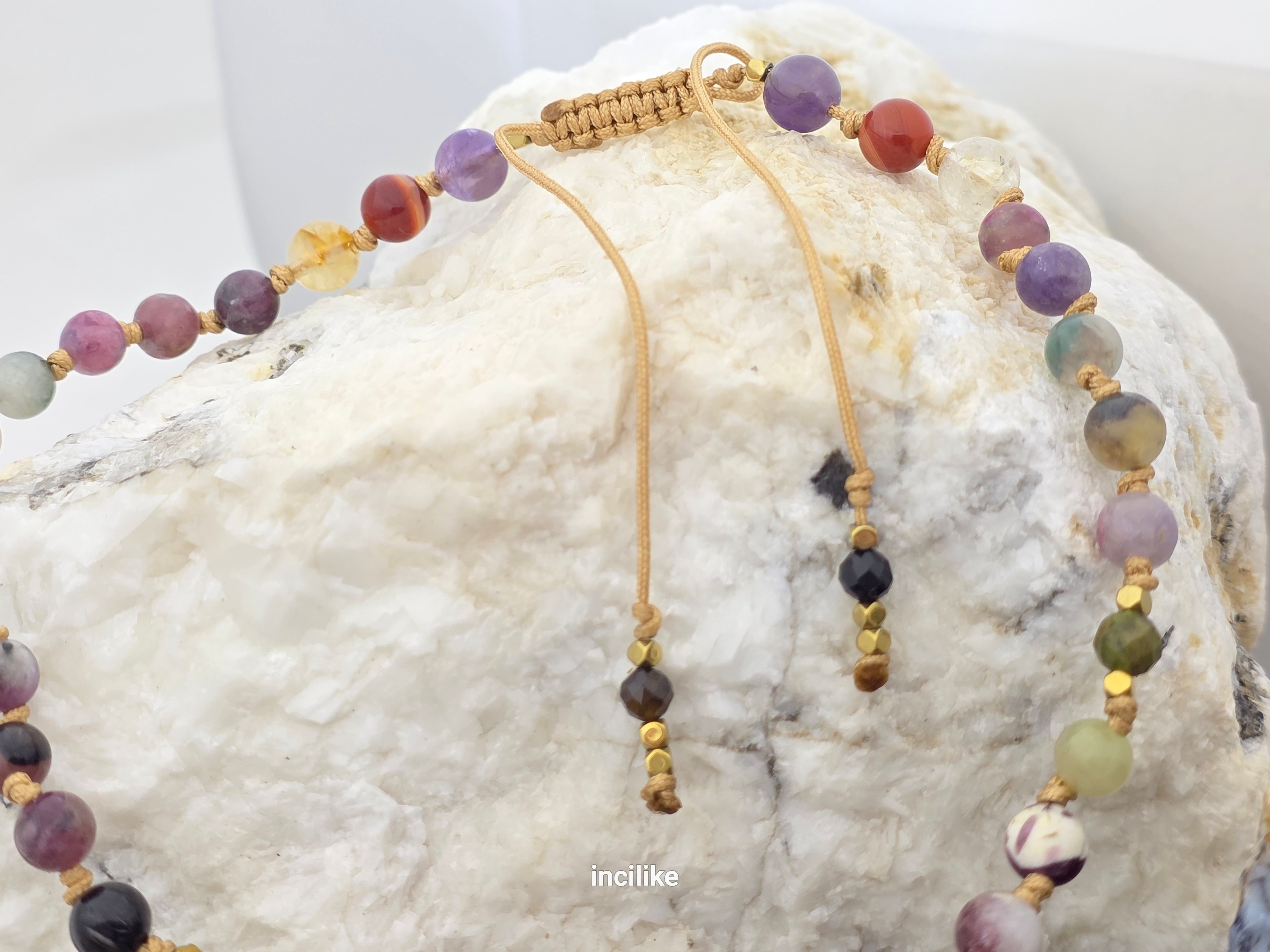 İncilike Holistik Mala Kolye ( Düğüm Kolye) 85 cm