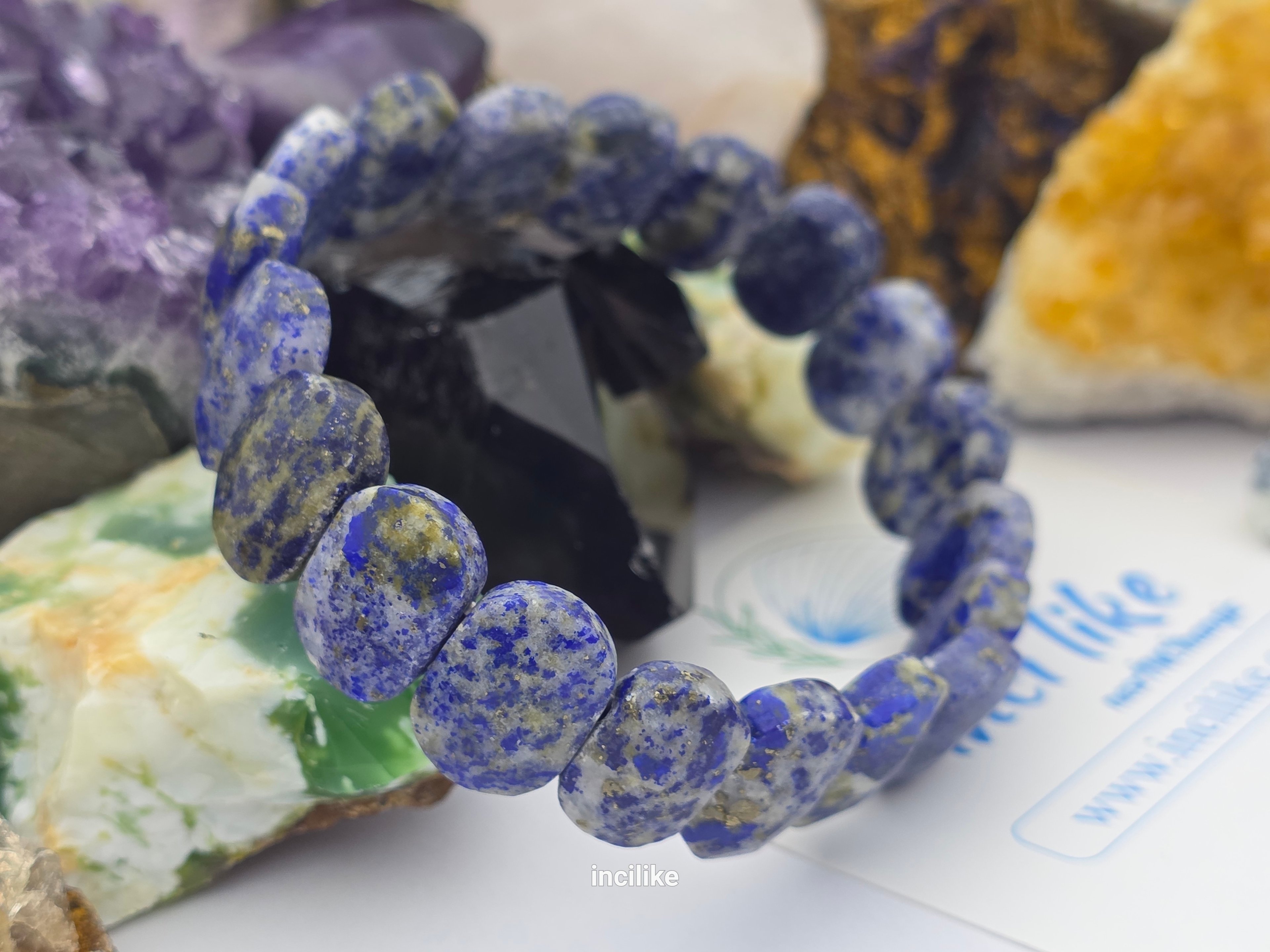 İncilike Lapis Lazuli Doğaltaş Bileklik Rolex Kesim Kadın / Erkek 