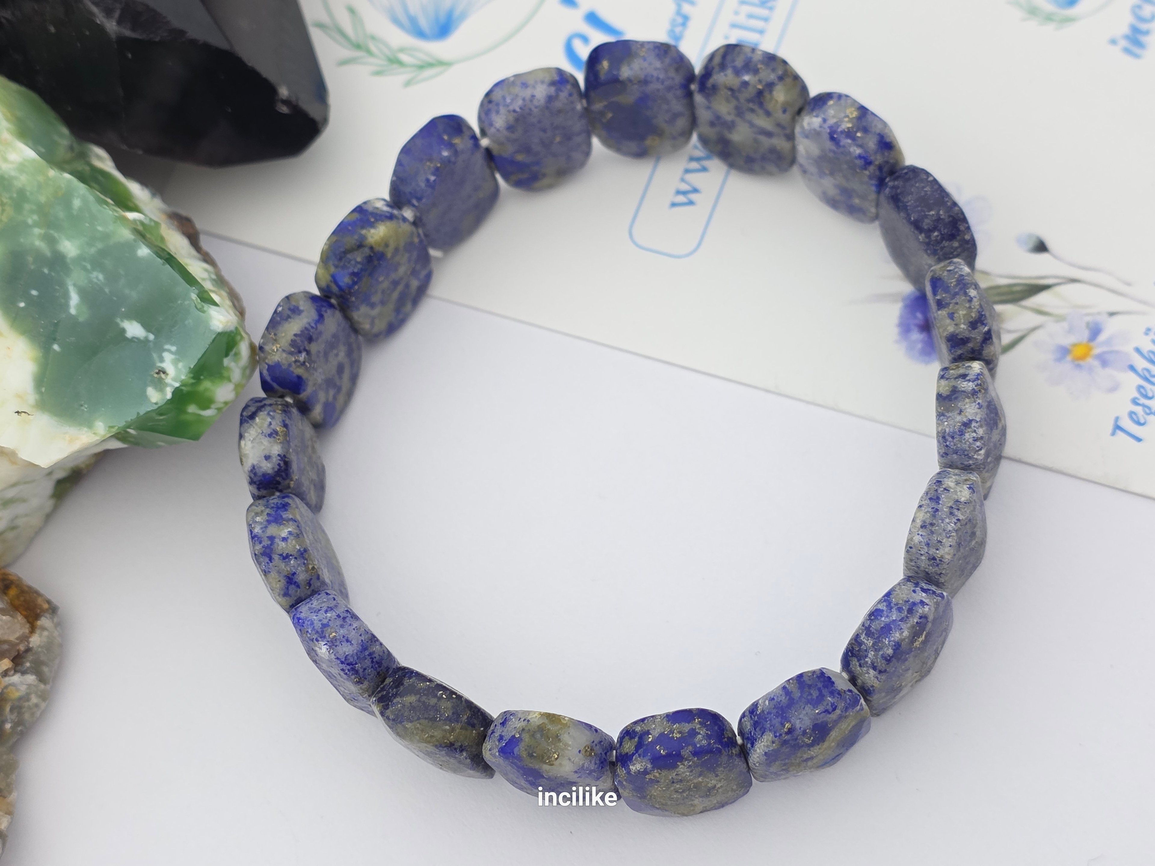 İncilike Lapis Lazuli Doğaltaş Bileklik Rolex Kesim Kadın / Erkek 