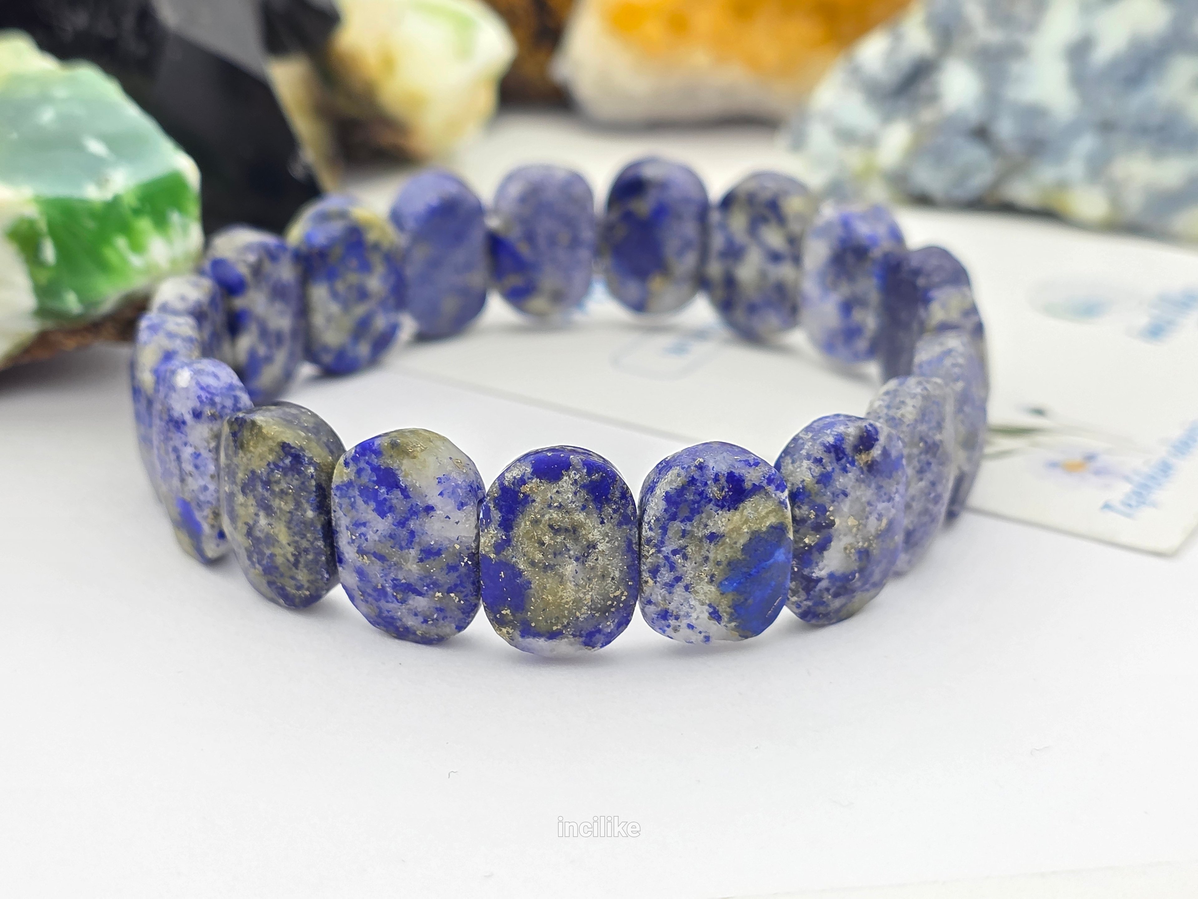 İncilike Lapis Lazuli Doğaltaş Bileklik Rolex Kesim Kadın / Erkek 