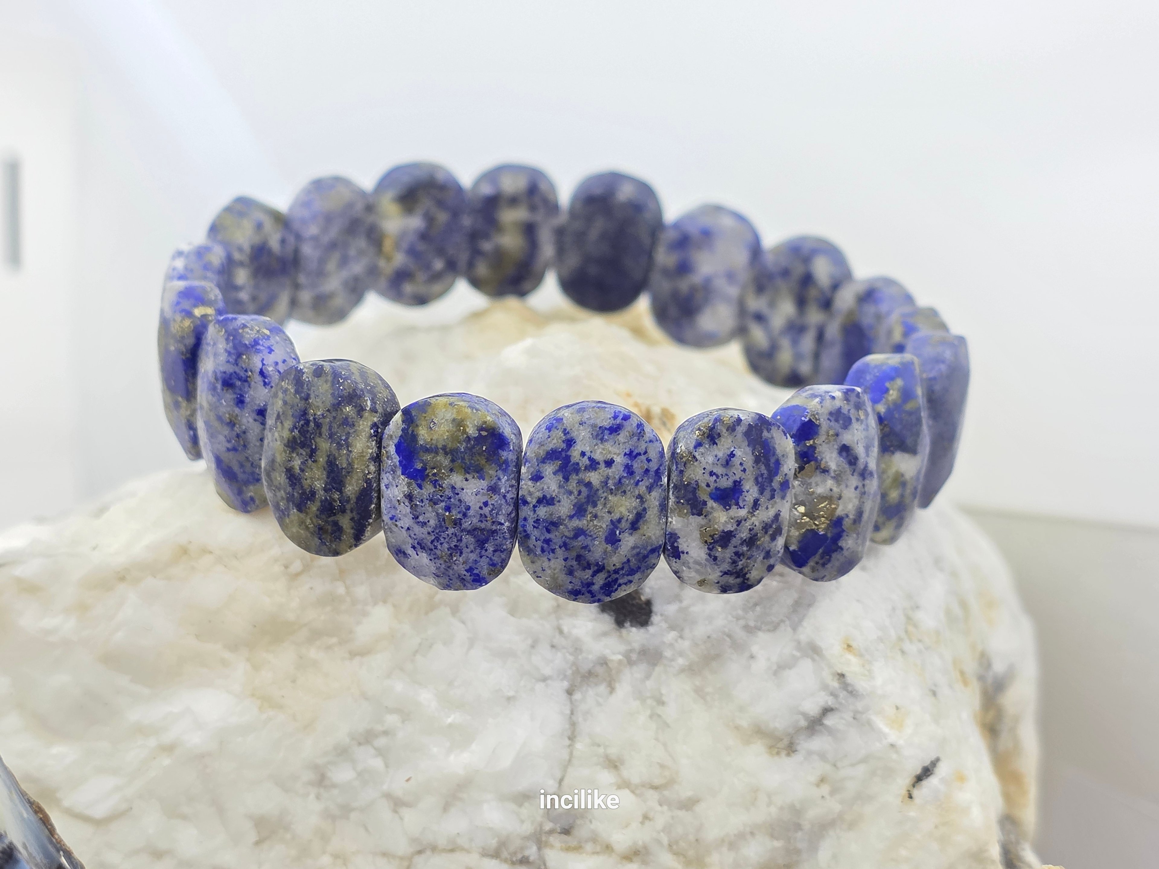 İncilike Lapis Lazuli Doğaltaş Bileklik Rolex Kesim Kadın / Erkek 