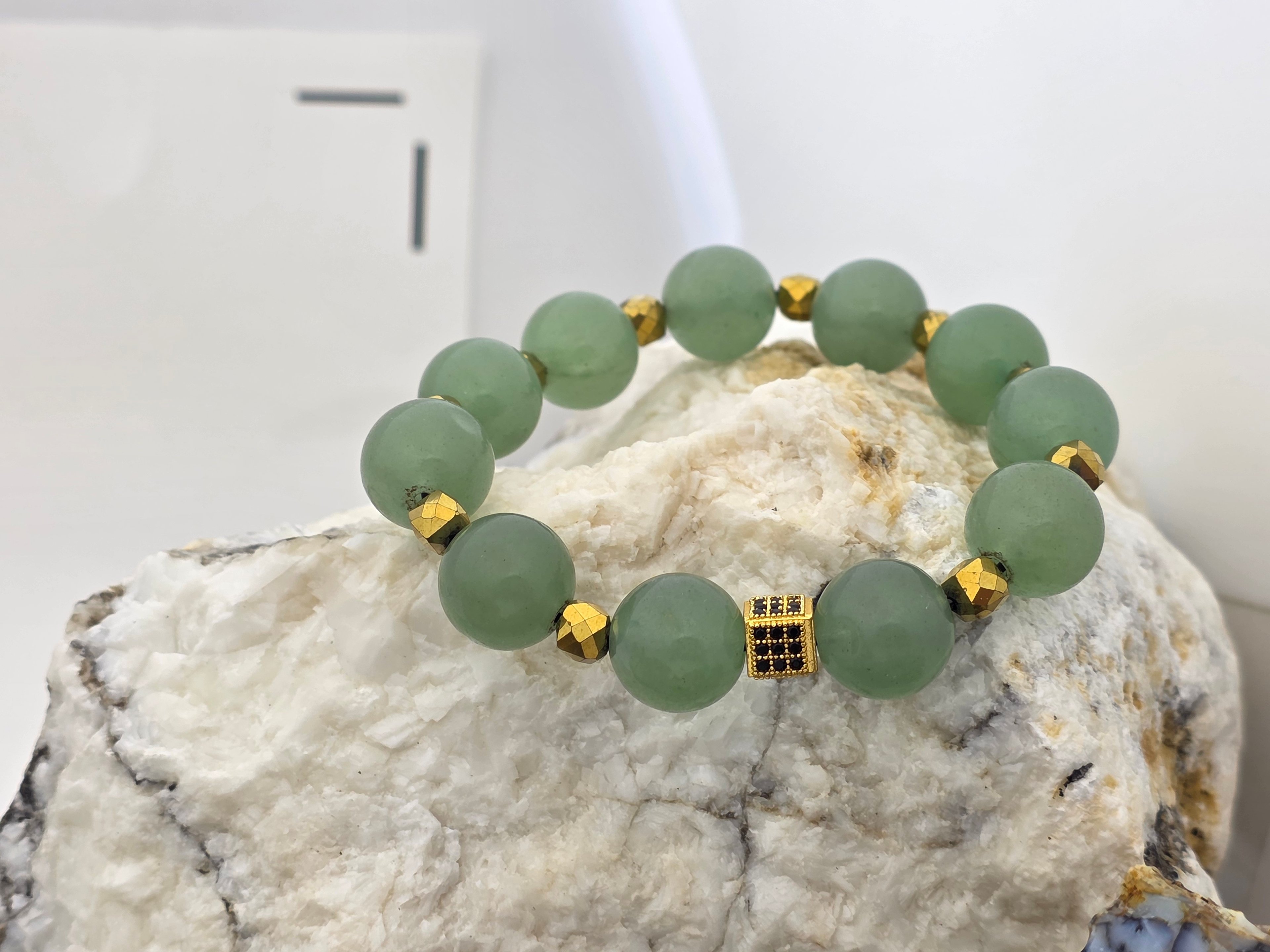 İncilike Aventurin ( şans ) Doğaltaş Kadın Bileklik  12 mm 