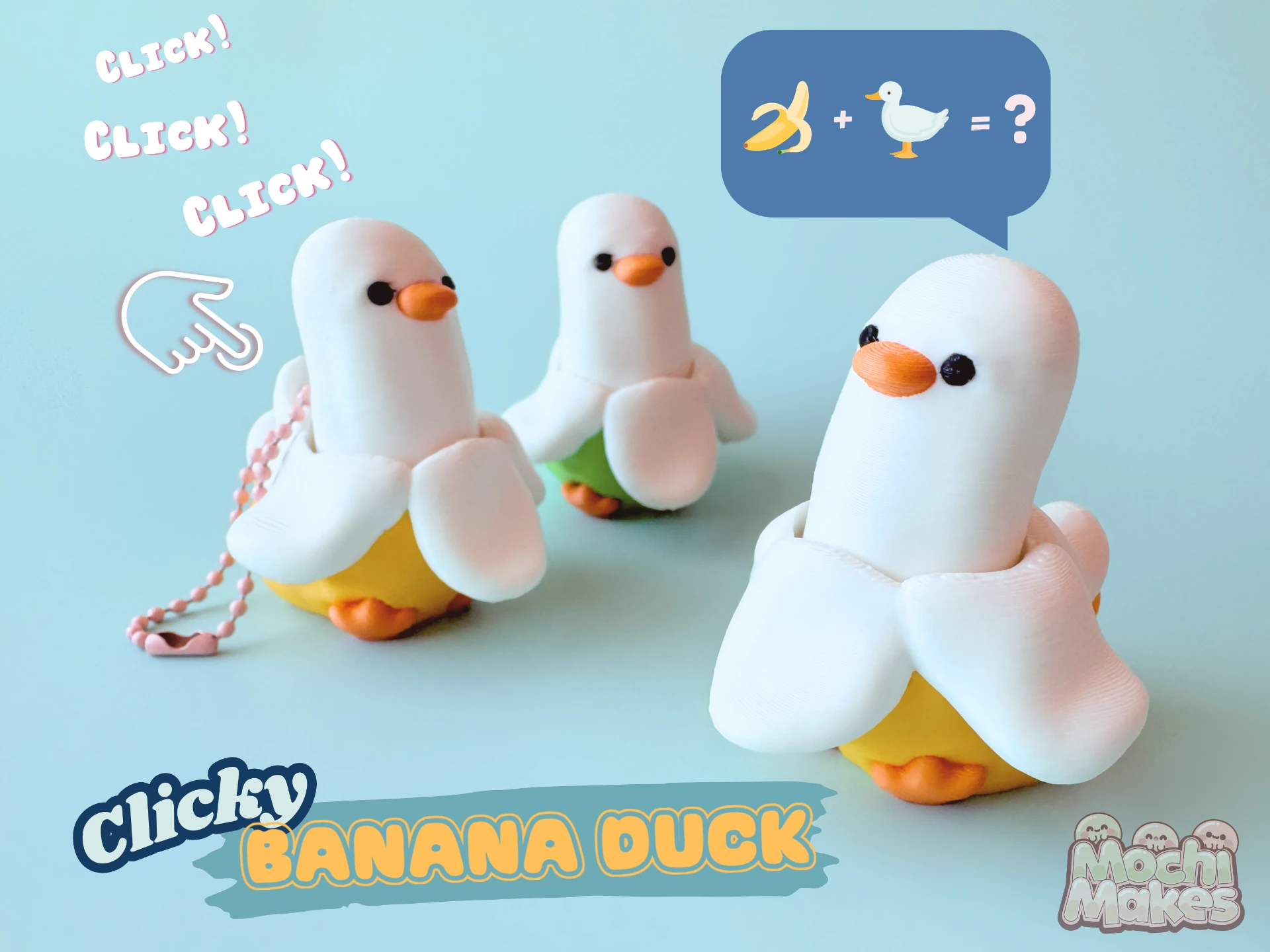 Muzlu Ördek Tasarımlı Clicky Anahtarlık