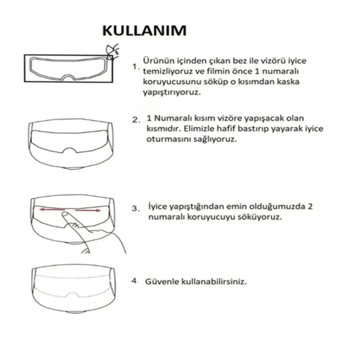 Kask Buğu Vizör Buhar Önleyici Şeffaf Pinlock Film-antifog Şeffaf Film