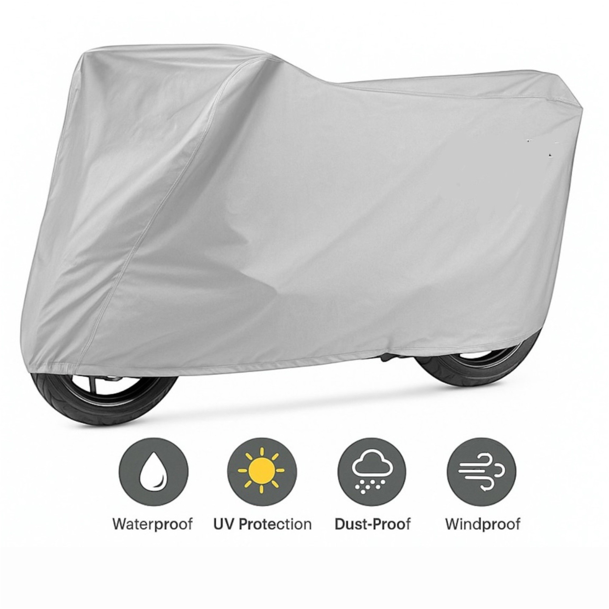 Su Geçirmez Premium Gri Motosiklet Branda 450cc Altı Motorlar Lastikli Taşıma Çantalı Motorsiklet Çadırı