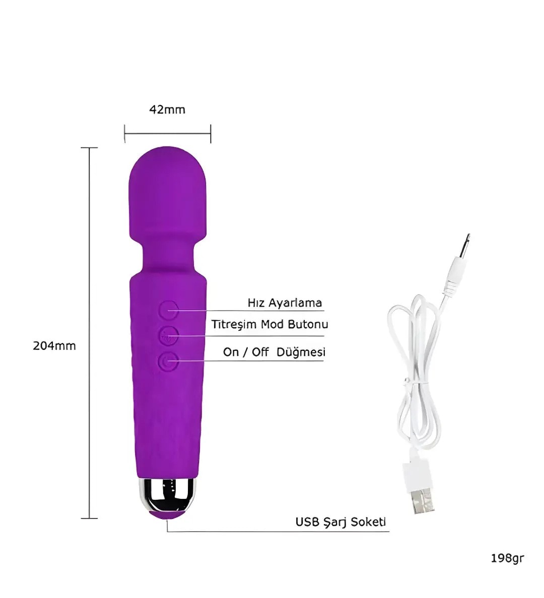 20 Modlu USB Şarjlı Titreşimli Masaj Cihazı
