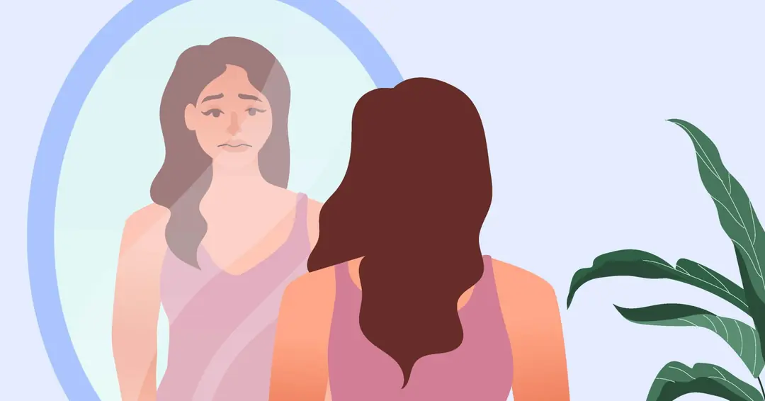 Aynadaki yansımasına hüzünle bakan ve Sevgililer Günü yalnızlığını sorgulayan kadın.