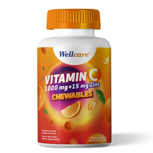 WELLCARE VITAMİN C 1000MG 15MG CINKO 30 CIGNEME TABLET