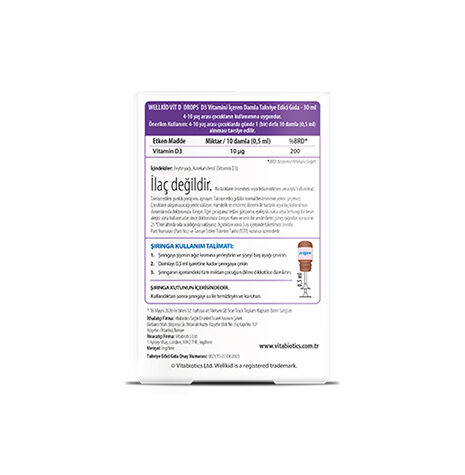 Vitabiotics Wellkid Vit Drops Vitamin D3 Takviye Edici Gıda 30 ml
