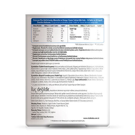 Vitabiotics Osteocare Plus Takviye Edici Gıda 84 Tablet