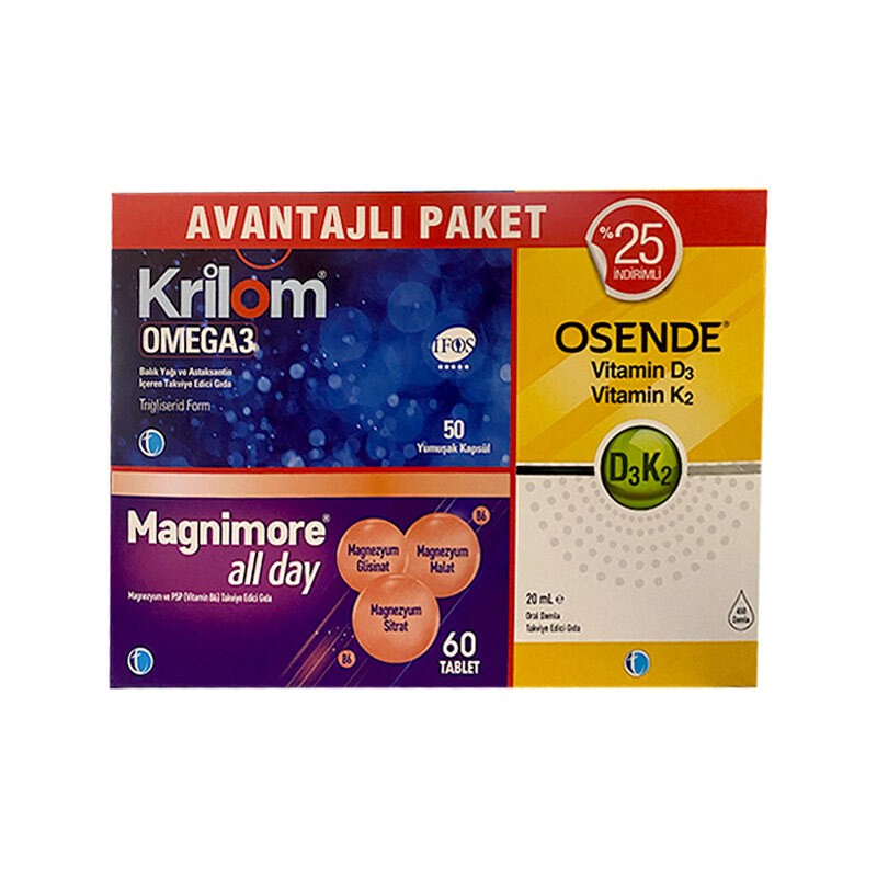 Krilom Omega 3 + Magnimore Allday + Osende D3K2