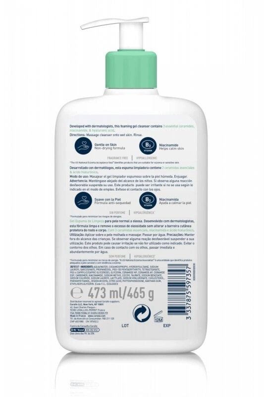 Cerave Foaming Cleanser Normal & Yağlıya Dönük Ciltler İçin 473 ml