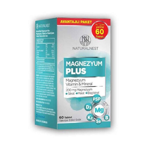 NATURALNEST MAGNEZYUM PLUS 60 TABLET AVANTAJLI PAKET