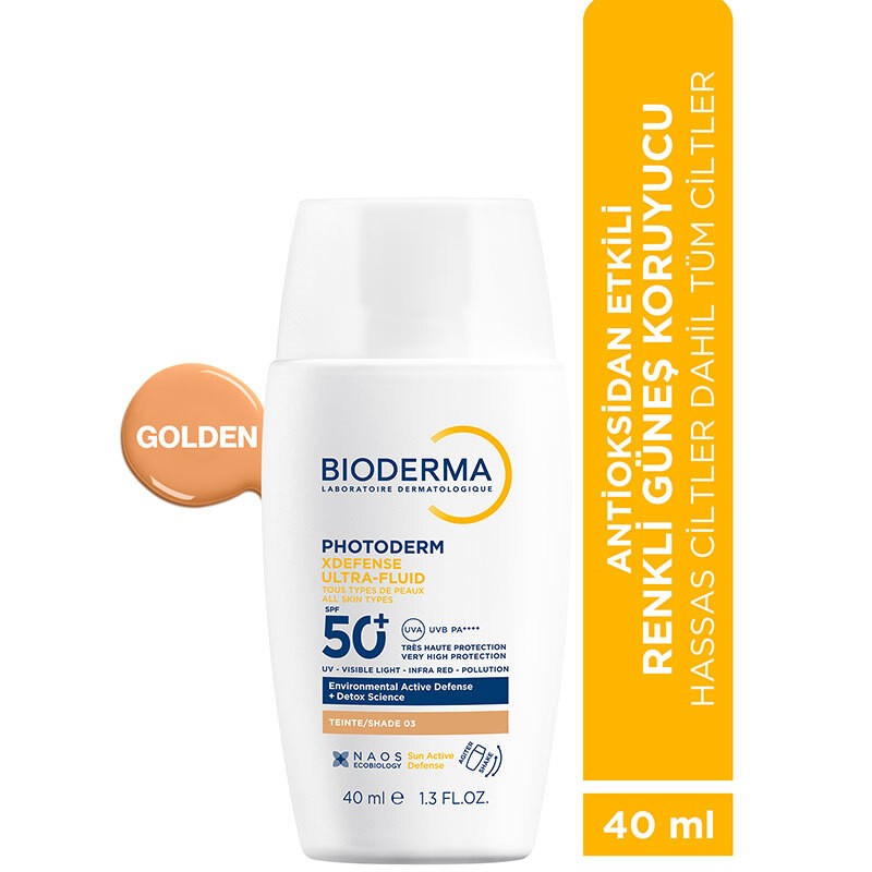 Bioderma Photoderm XDefense Spf50+ Tüm Cilt Tipleri İçin Renkli Güneş Kremi 40 ml - Golden