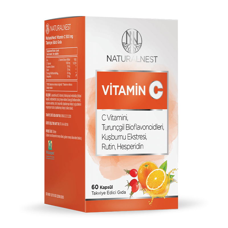 Naturalnest Vitamin C Takviye Edici Gıda 60 Kapsül