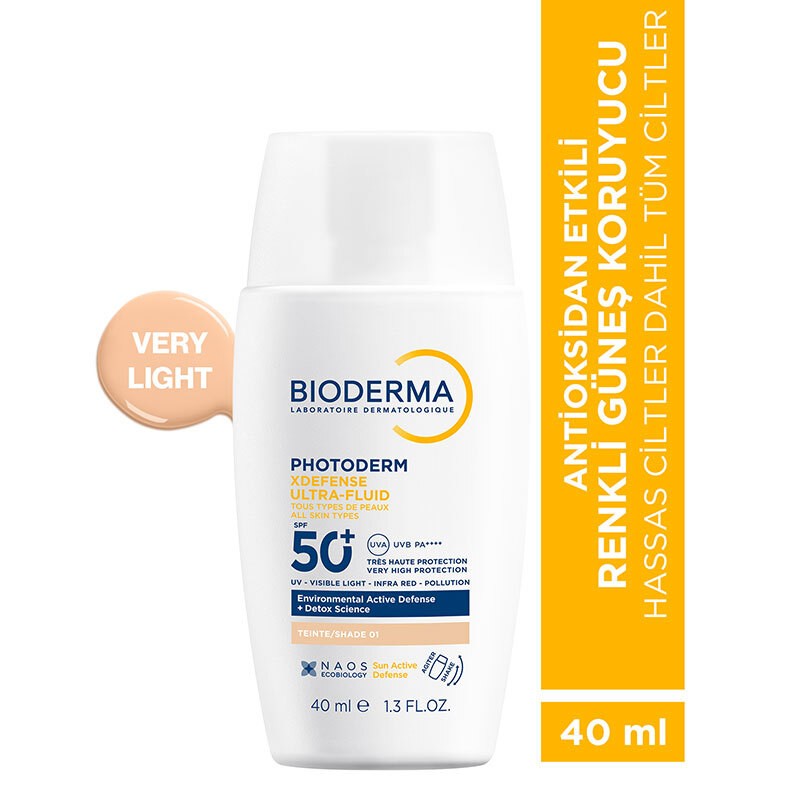 Bioderma Photoderm XDefense Spf50+ Tüm Cilt Tipleri İçin Renkli Güneş Kremi 40 ml - Very Light