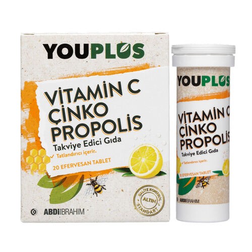 YOUPLUS VITAMIN C&CINKO&PROPOLIS 20 EFFERVESAN