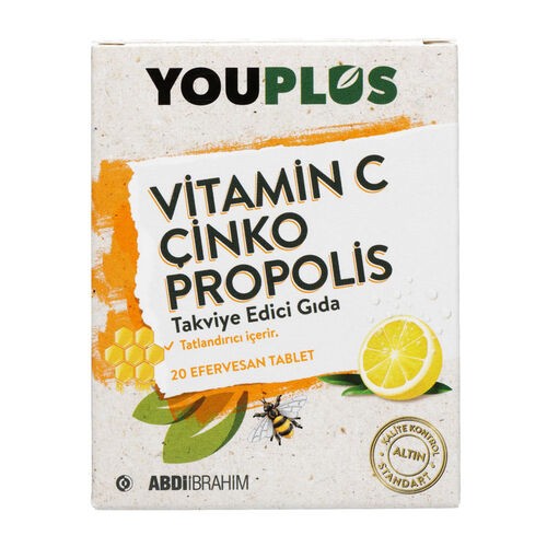 YOUPLUS VITAMIN C&CINKO&PROPOLIS 20 EFFERVESAN