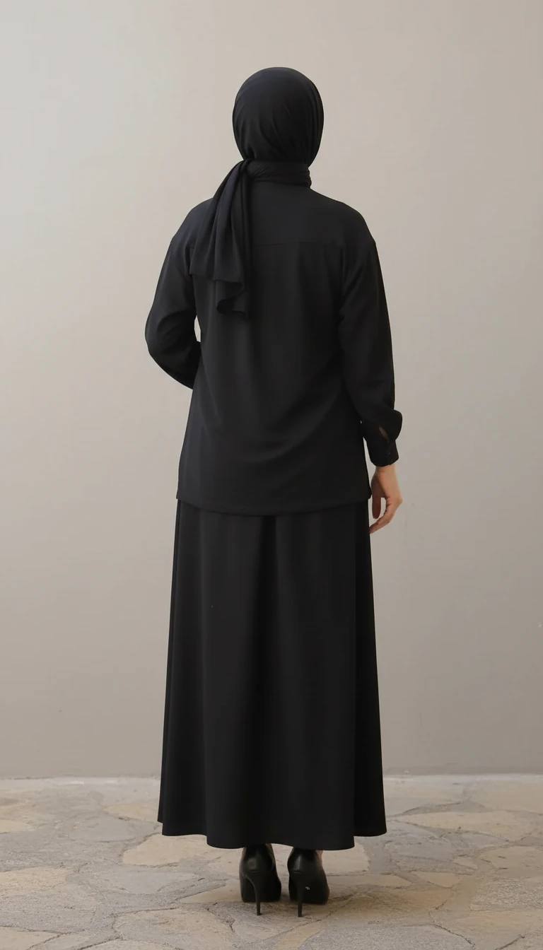 Kadın Tesettür Bürümcük Gömlek Etek Takım