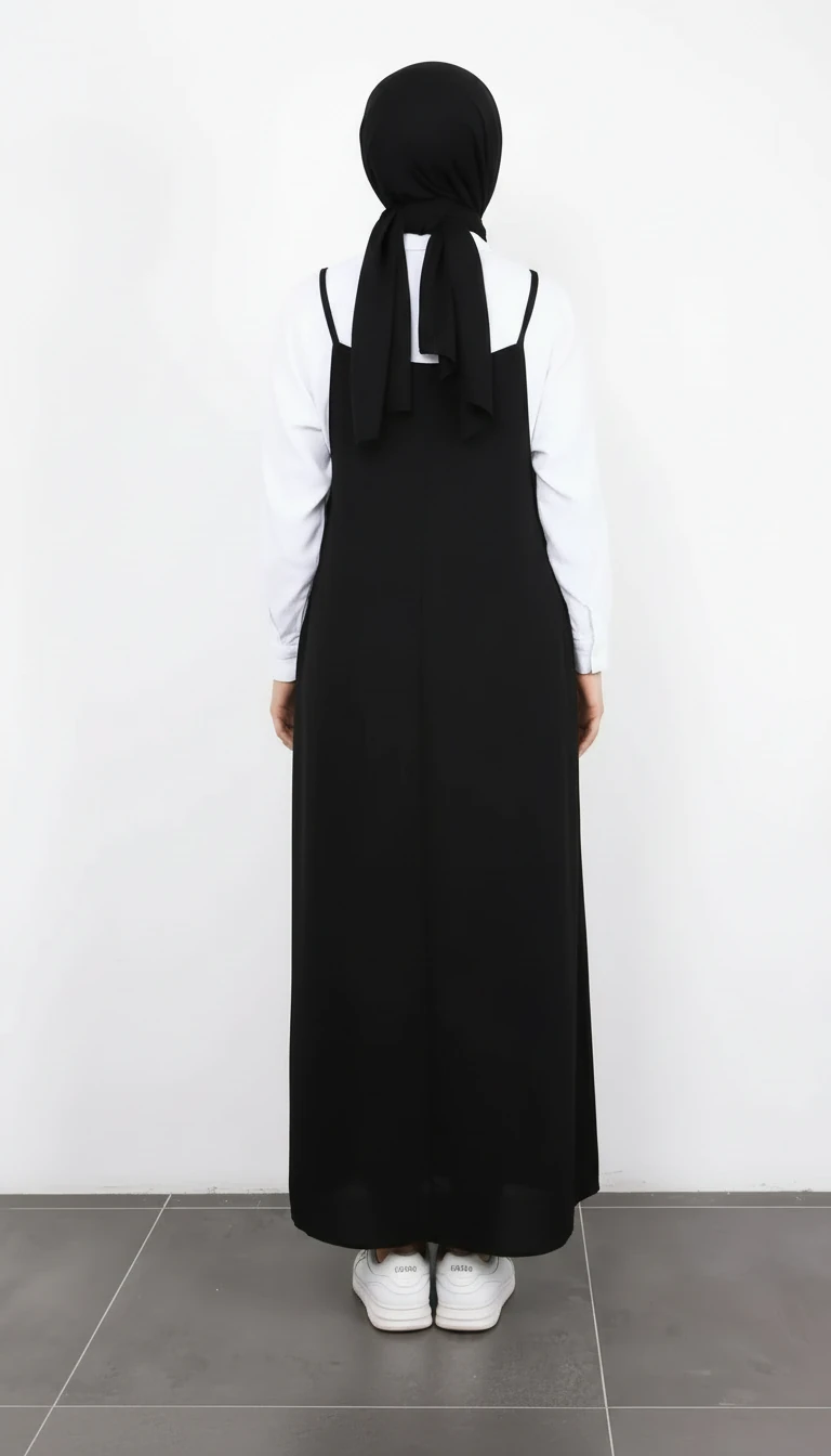 Siyah Jile Tesettür Elbise