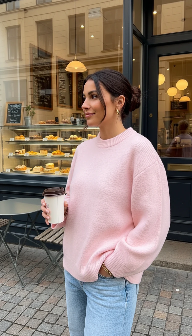 Kadın Bisiklet Yaka Triko Sweatshirt