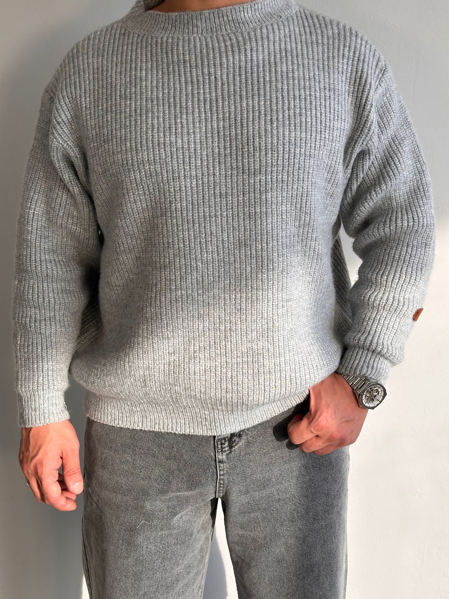 Giesto  Oversize Triko Kazak - Gri