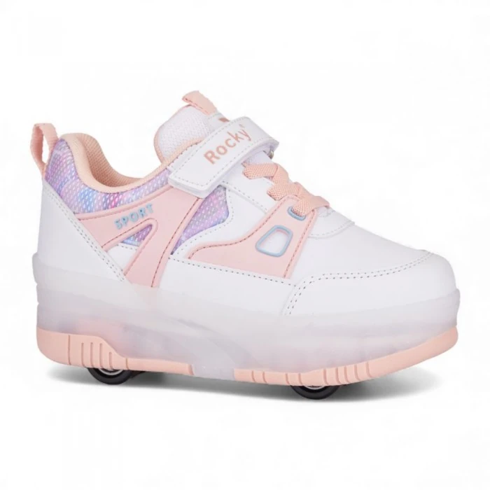 2026 Pembe Işıklı Patenli Ayakkabı