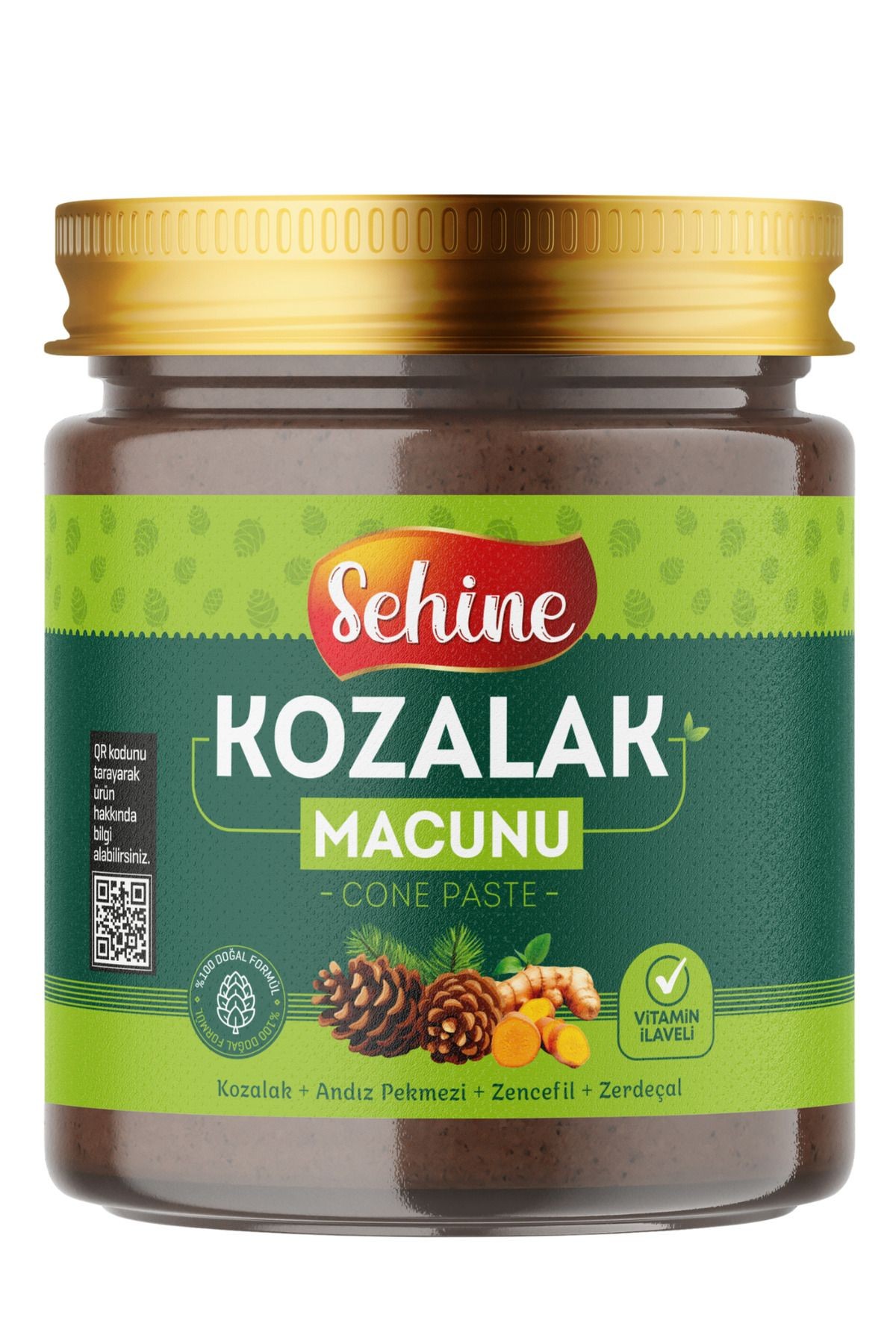 Kozalak Macunu, Çam Kozalağı, Andız Pekmezi, Zencefil, Zerdeçal, Vitamin Takviyeli 240gr