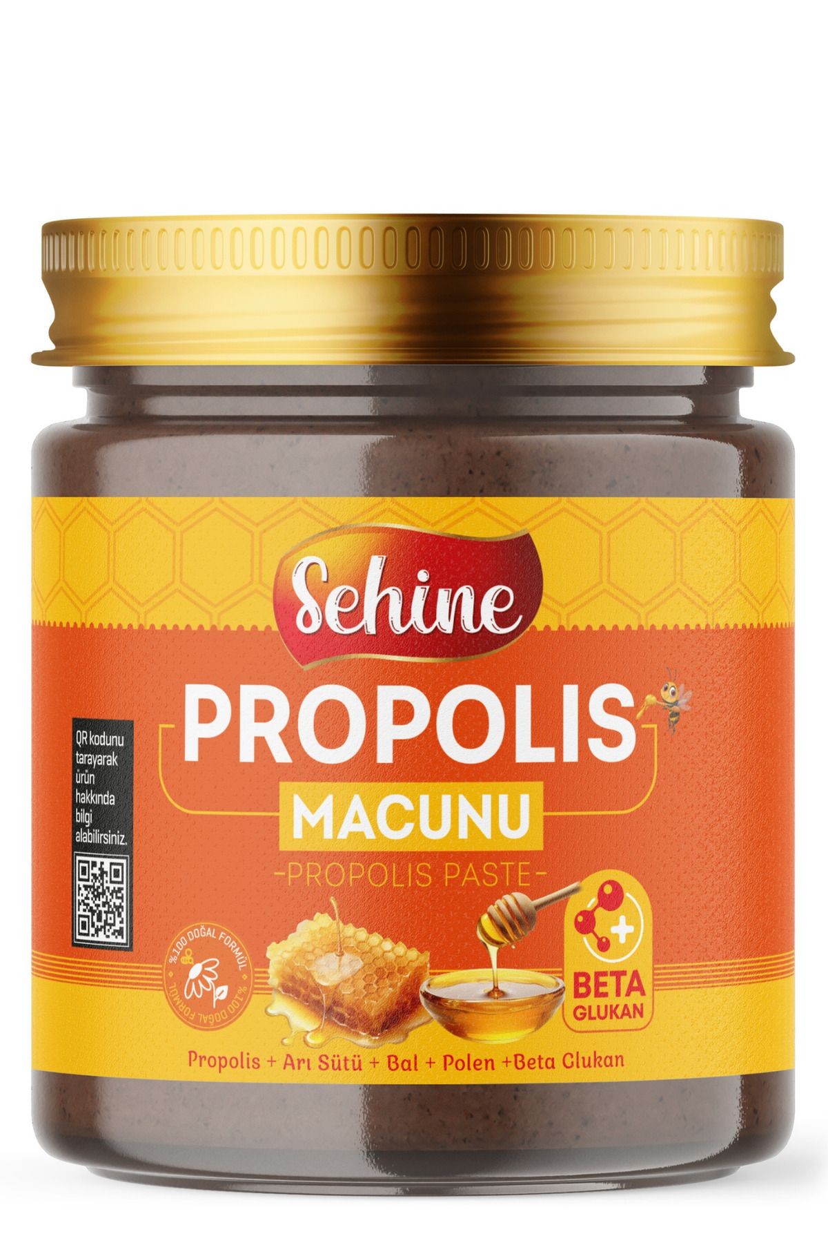 Propolis Macunu - Arı Sütü, Bal, Polen ve Beta Glukan Destekli, 240gr