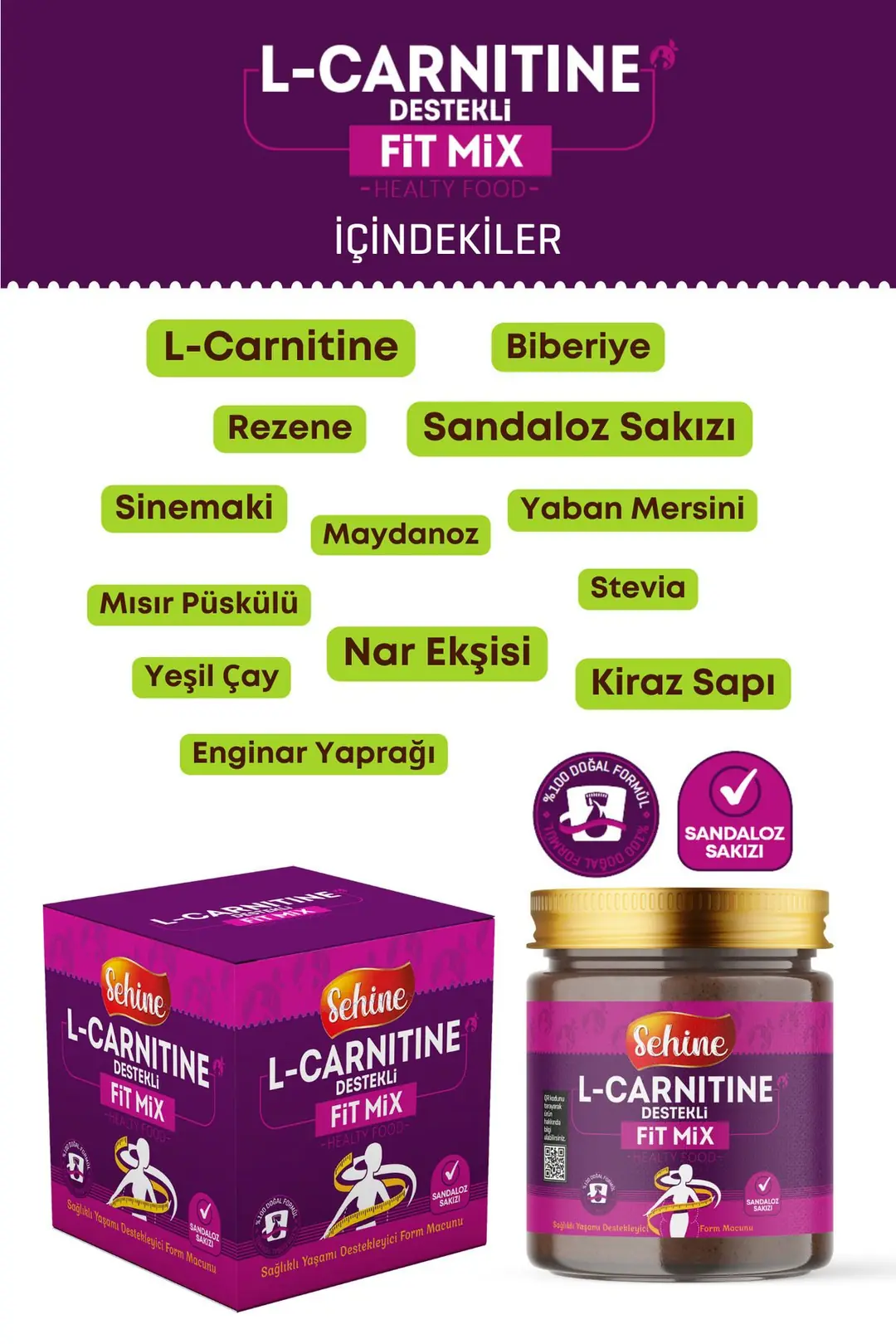 Form Macunu, L-Carnitine Destekli, Sandaloz Sakızlı Fit Mix, 240Gr