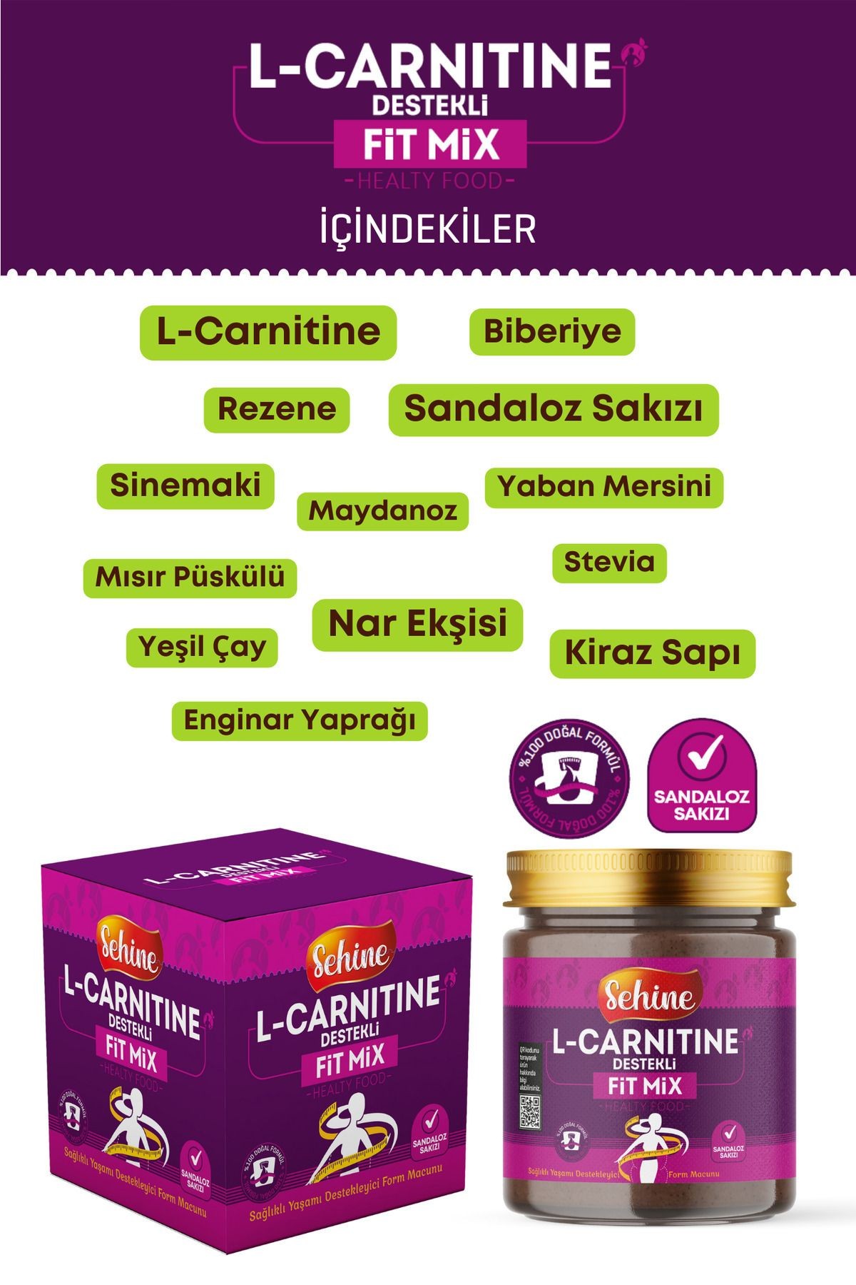 Fit Mix, L-Carnitine Destekli, Sandaloz Sakızlı Form Macun, 240Gr