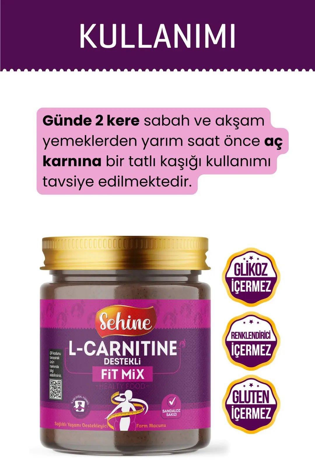 l carnitine sandaloz ekstraktı Form Macunu, L-Carnitine Destekli, Sandaloz Sakızlı Fit Mix, 240Gr