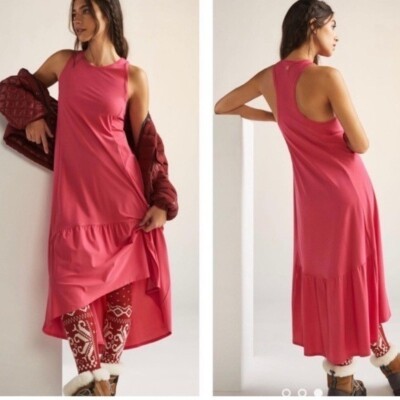 Sweaty Betty Pembe Explorer Midi Elbise