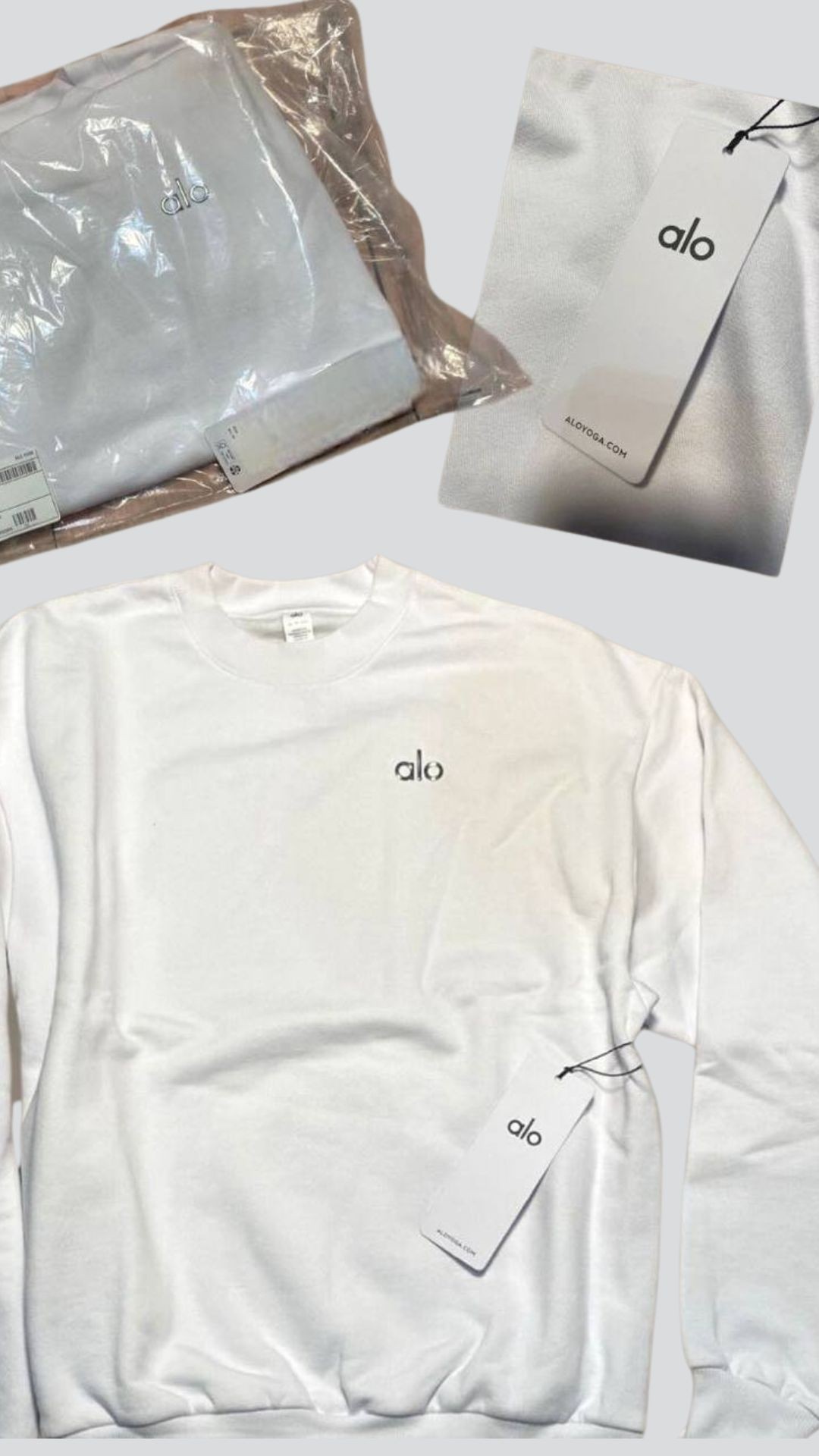 Alo Beyaz Yumuşacık Pamuklu Sweatshirt