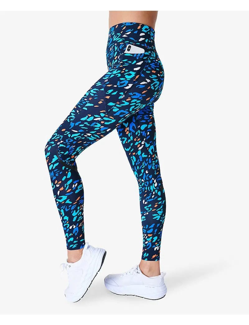 Sweaty Betty Mavi Desenli Cep Detaylı Spor Taytı