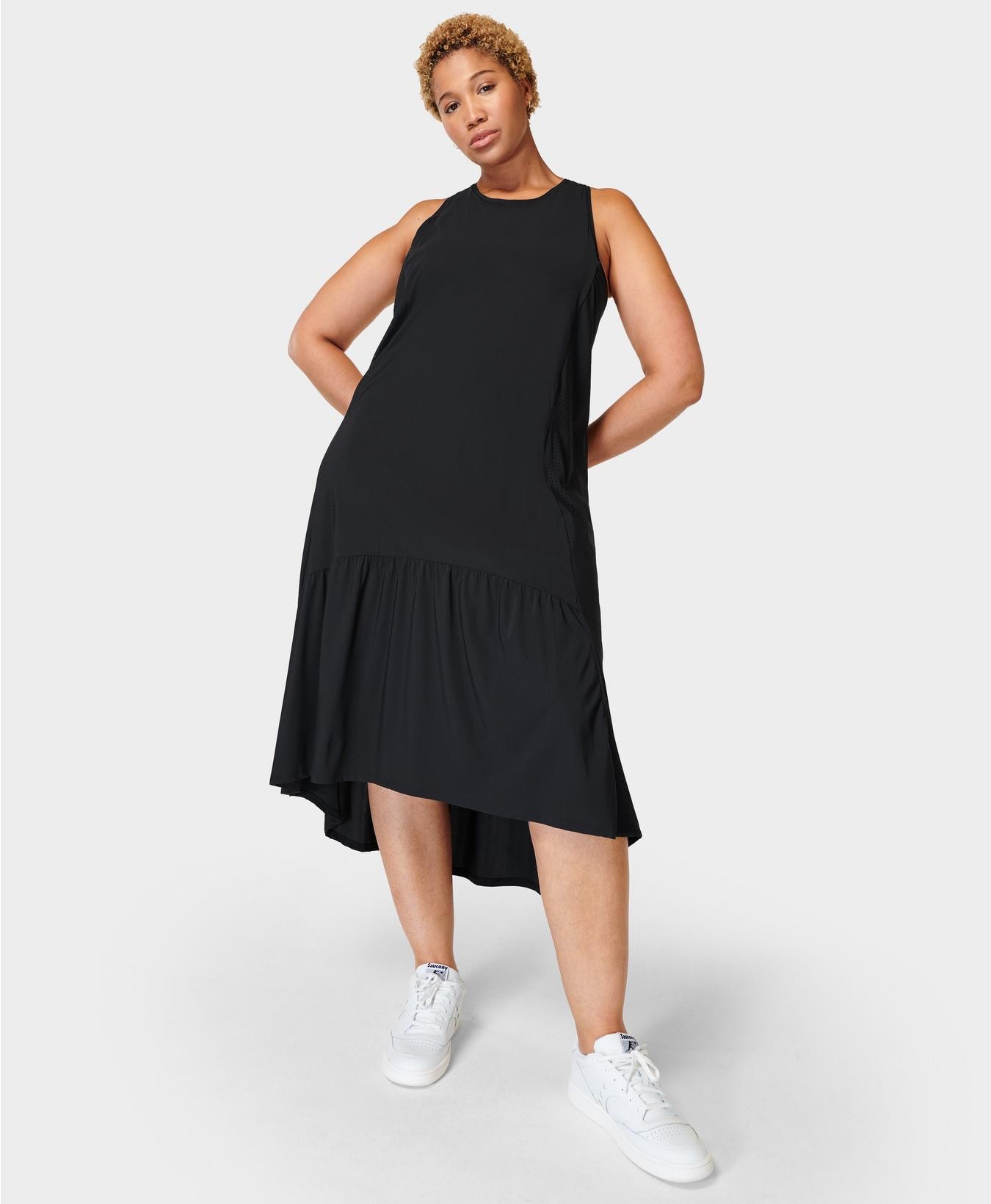 Sweaty Betty Siyah Explorer Midi Elbise