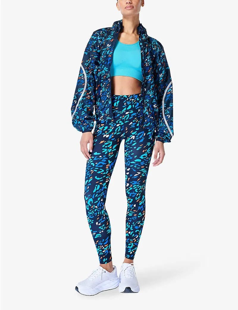 Sweaty Betty Mavi Desenli Cep Detaylı Spor Taytı